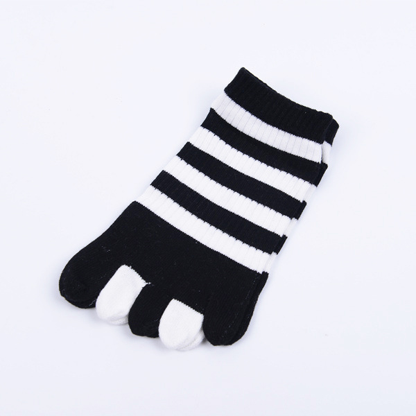 Toe Socks Five-finger Sock Cotton Toe Wide Striped Foot Toe Socks Spring Summer Cotton Comfortable